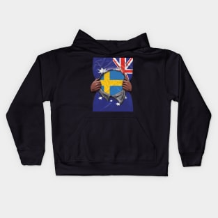 Sweden Flag Australian Flag Ripped - Gift for Swede From Sweden Kids Hoodie